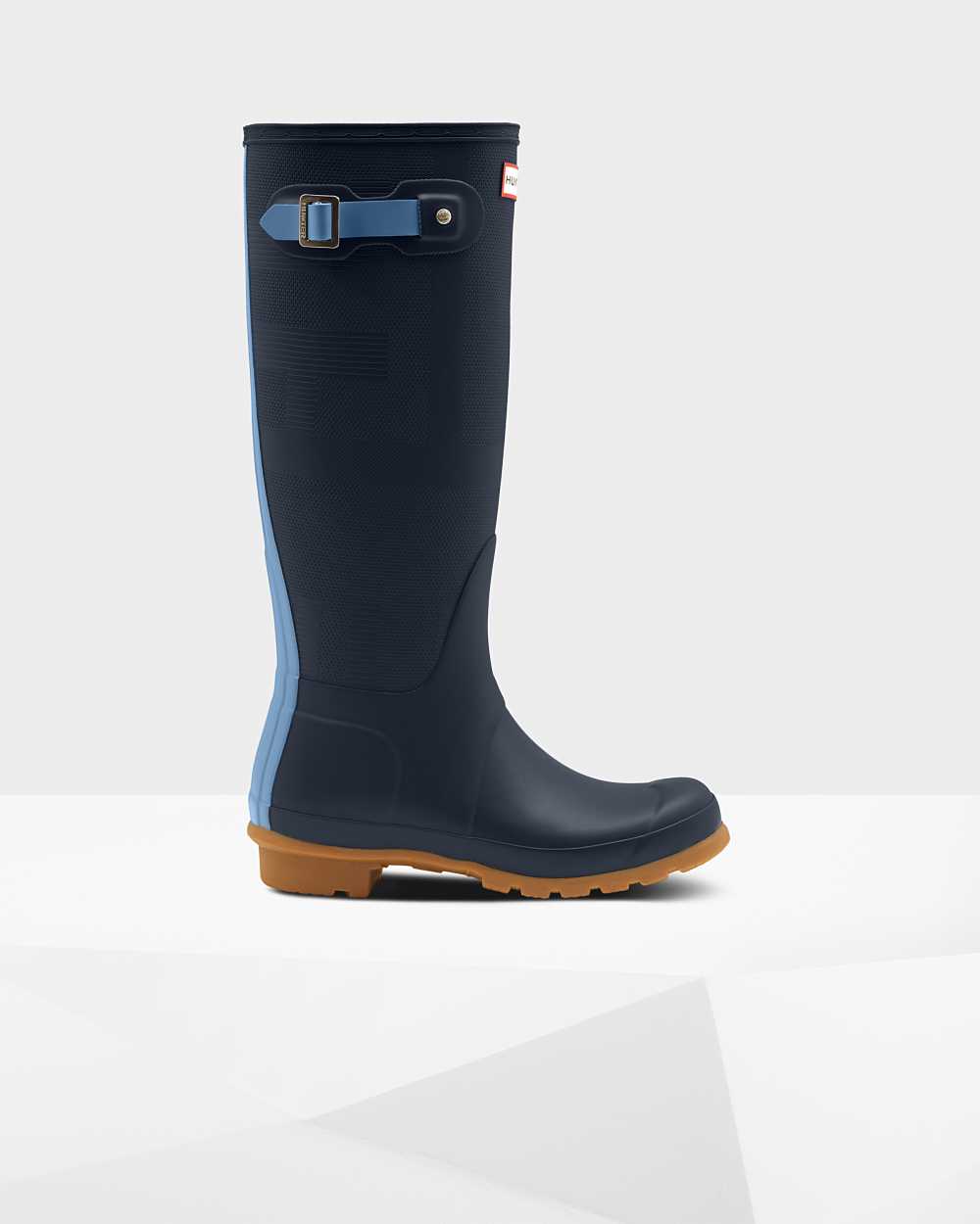 Botas De Agua Mujer - Hunter Original Tall Exploded Logo Texture Azul Marino - JKWHYV-239 - Azul Mar